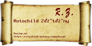 Rotschild Zétény névjegykártya